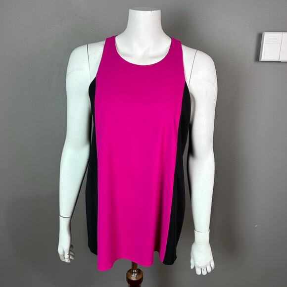 Alice & Olivia tank top small pink colorblock a-line relaxed breezy barbiecore - Picture 1 of 8